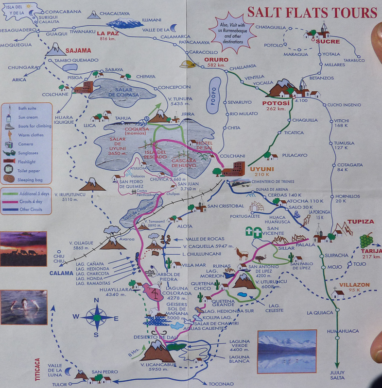de route van Tupiza naar Uyuni in 4 dagen