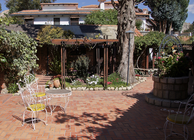 de tuin van ons gastenverblijf in La Paz