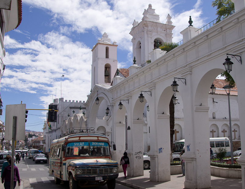 straatbeeld in Sucre