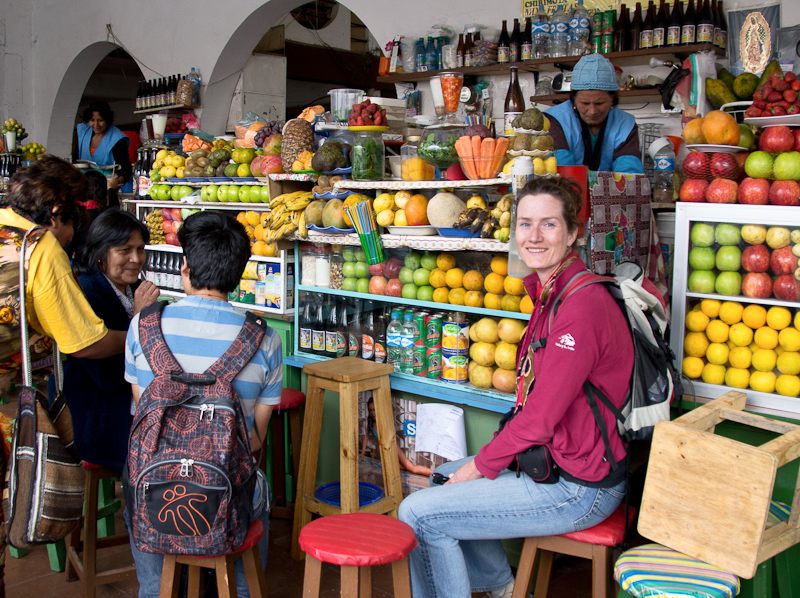 vitamineshot op de fruitmarkt in Sucre