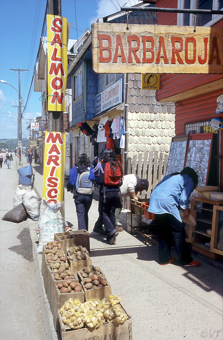 19 dorpsstraat op het eiland Chiloe 