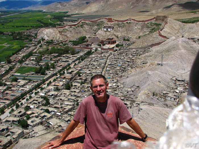 Hoogste punt van het fort in Gyantse, Tibet