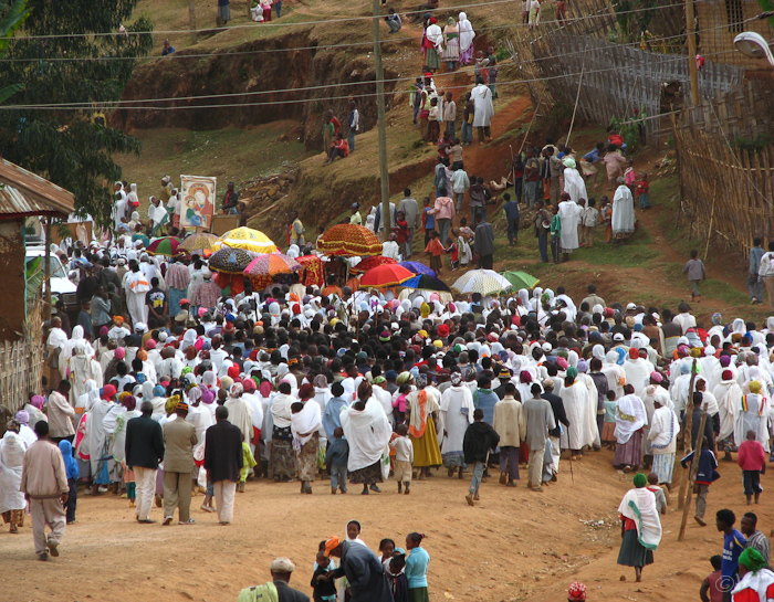 123 Timkat-processie in een Dorze-dorp