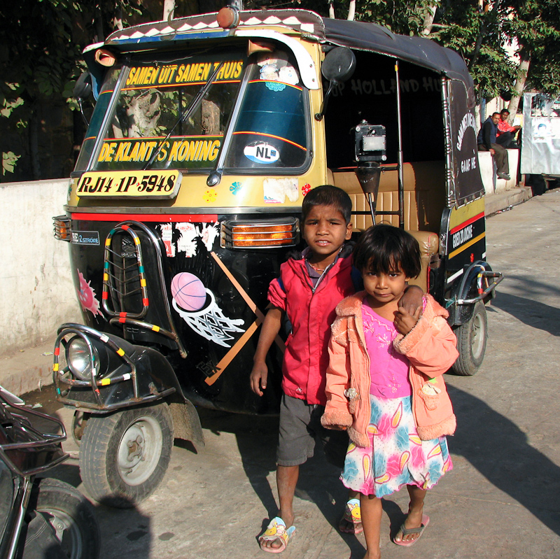 de Hollandse riksja van onze gids in Jaipur