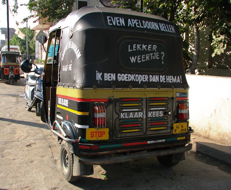 riksja van onze gids in Jaipur