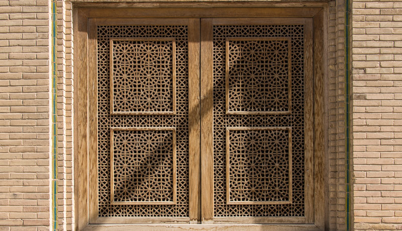 Isfahan, houten Chehel Sutun paleis detail