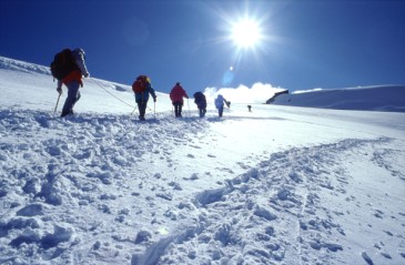 Italie, Monte Rosa, hoogst gelegen berghut van Europa op 4559 meter
