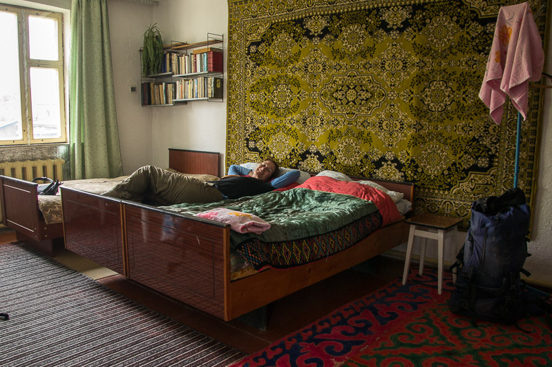 onze kamer in het Terskey guesthouse in Karakol