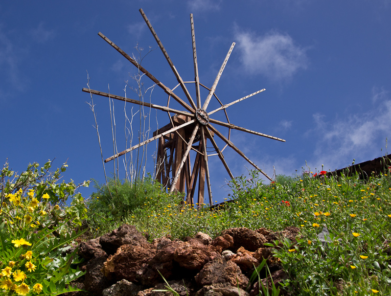 de typische graanmolens van La Palma