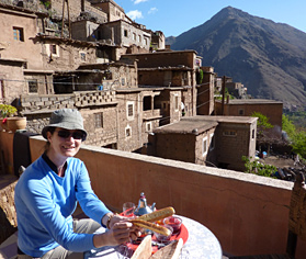 ontbijt in Imlil, startpunt van de trekking